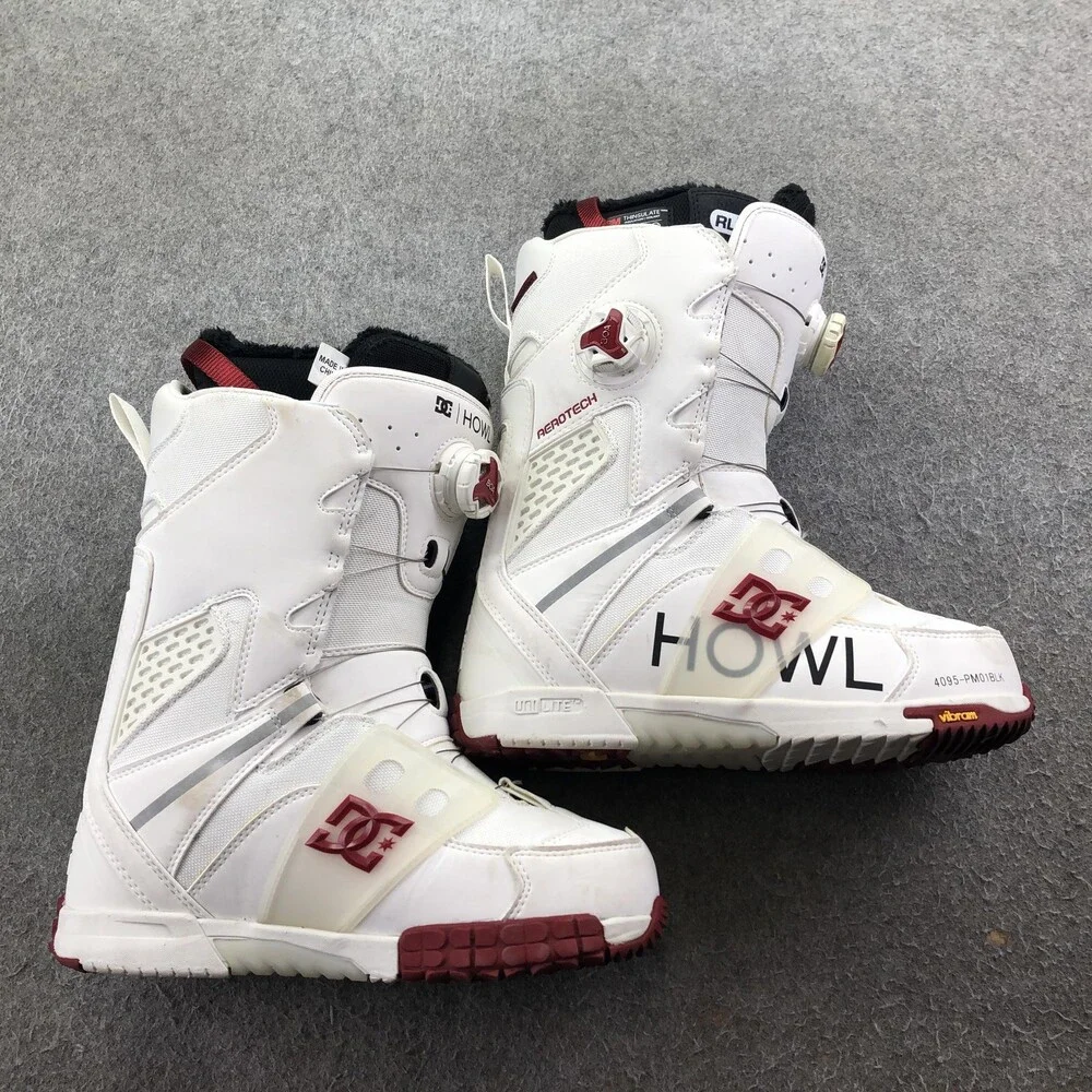 DC Snowboard Boots Mens 7.5 White HOWL BOA Zonal Lacing Vibram UniLite